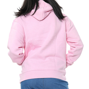 เสื้อสเวตเชิ้ตมีฮู้ดสีชมพูสำหรับผู้หญิง ทรงปกติ ผ้าฝ้ายฟลีซ สวมใส่สบายในฤดูใบไม้ร่วง มีกระเป๋า ดีไซน์ไม่บุซับใน - Product Image 2