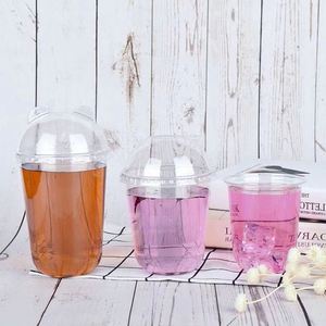 Gobelet à bulles en plastique PET transparent jetable en forme de U, écologique, 12 oz, personnalisé - Product Image 1