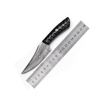 Handmade Damascus Steel Hunting Knife with Rosewood Handle Outdoor Camping Bushcraft Skinning Utility <b>Tool</b> - Product Image 5