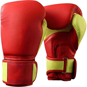 Guantes de Boxeo Personalizados de Alta Calidad, Marca OEM, Logotipo Personalizado, Cuero Vacuno Genuino, Diseño Elástico con Cordones en la Muñeca, Unisex, para Sparring de MMA - Product Image 1
