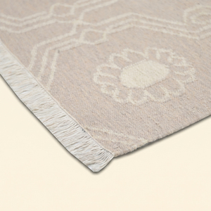 Blush Lattice Bloom Beige <b>Ivory</b> Hand Tufted Wool <b>Rug</b> Modern Floral Geometric Eco Friendly Non-Slip Area Carpet Living Room - Product Image 5