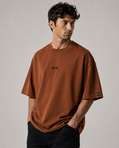 Camiseta Rits para Hombre, Verde, Manga Corta, Cuello Redondo, Estampado Frontal con Letras, Informal, de Algodón, Ecológica, Lavado Ácido, Transpirable - Product Image 5