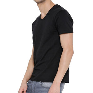 Camiseta de Cuello en V para Hombre, de Alto Rendimiento, Personalizada, de Color Liso, Cuello en V, Manga Corta, Corte Holgado, Camiseta de Verano - Product Image 5