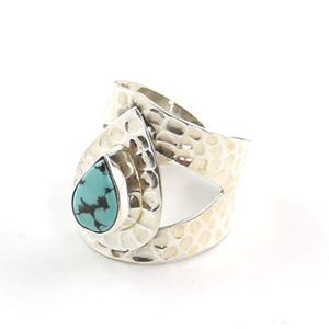 Women's 925 Sterling Silver Natural <b>Rainbow</b> Moonstone Adjustable Band Hammered Finish Ring Everyday Wear Bezel Setting Certified - Product Image 5