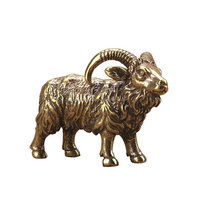 Figurine de chèvre en laiton métallique moderne et écologique, sculptée avec art, pièce décorative pour bureau et restaurant, plusieurs tailles disponibles
