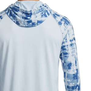 เสื้อฮู้ดดี้ตกปลาผู้ชายแบบแห้งเร็ว กันน้ำ UPF 50+ ผ้าสแปนเด็กซ์/โพลีเอสเตอร์ แขนเสื้อมีรูสอดนิ้วโป้ง แบบสั่งทำพิเศษ - Product Image 4