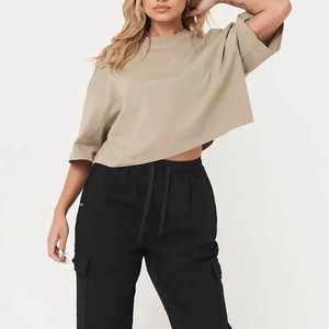 T-shirts en gros pour femme, streetwear, t-shirts oversize, coton, t-shirts grande taille pour femme, 100% coton - Product Image 1