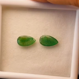 Par de esmeraldas naturales de Zambia, corte pera, 6.15 quilates, piedra preciosa de buena calidad, buen brillo, color verde agradable, pulido perfecto para joyería. - Product Image 6