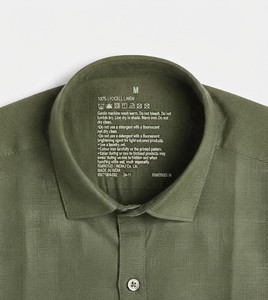 Chemise à manches longues unie pour homme Enovate, en lin tissé respirant 200g, vert pâle, idéale pour l'été et les occasions décontractées - Product Image 5