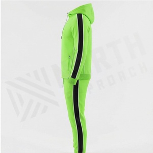 Conjunto Deportivo para Hombre, Sudadera con Capucha Verde y Pantalones, Cierre Completo, Transpirable, Color Sólido, para Otoño, Corte Regular - Product Image 3