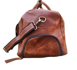 CLC indien Vintage fait à la main en cuir de chèvre véritable sac de voyage unisexe grand nuit Logo personnalisé bonbons mode crochet boucle - Product Image 1