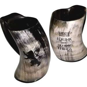 Taza de Cerveza de Cuerno de Vaca Africana con Acabado Personalizado, para Bebidas, Decoración de Interiores, Diseño Único en Material - Product Image 1