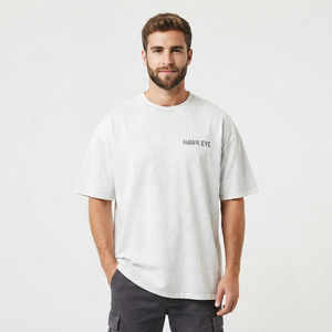 T-shirts pour hommes personnalisés en soie/coton, coupe classique, effet délavé, sportifs, à séchage rapide, respirants et ultra-fins - Product Image 3
