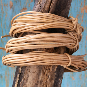 Cordón de Cuero Redondo Natural para Hacer Pulseras, 1.5mm, en Rollo, Accesorios para Joyería - Product Image 2
