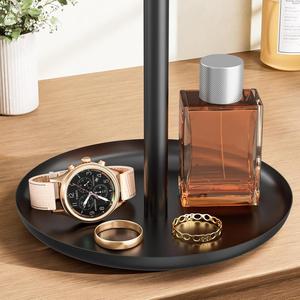 Modern T Bar Jewelry <b>Stand</b> With Wide Hanging Space <b>Necklace</b> Bracelet <b>Holder</b> Deep Tray Base Elegant Space Saving Vanity Display - Product Image 3