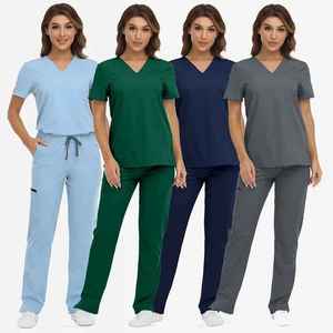 Dental Clinic Nursing Uniform <b>Sets</b> Short Sleeve Medical Scrubs Uniforms Women and Men Surgical Hospital Uniforms - Product Image 6