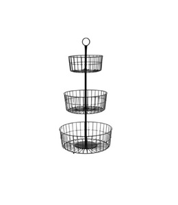 Panier de rangement pour fruits en fil de fer à 3 niveaux, fait main, écologique, moderne, taille et forme personnalisées, panier à légumes, accessoires de cuisine - Product Image 1