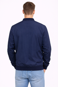Chaqueta Bomber Azul Marino Premium para Hombre con Cierre, Ligera, Resistente al Viento, con Tela Suave y Duradera para Comodidad Durante Todo el Día - Product Image 3