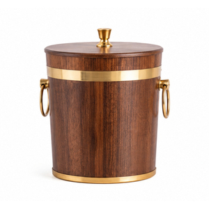 Seau à glace de luxe en bois avec couvercle et poignée en acier inoxydable, seau isotherme à double paroi pour vin et champagne, accessoires de bar - Product Image 4