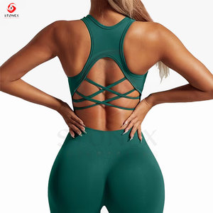 Conjunto de 2 Piezas para Mujer, Color Sólido, para Yoga, Running, Casual, Deportivo, Vacaciones, Viajes, Leggings Largos de Cintura Alta - Product Image 4