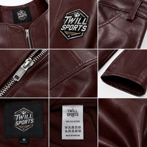 จั๊มสูทหนัง PU สีน้ำตาลสำหรับผู้หญิง แบรนด์ Twill Sports แขนยาว ปิดด้วยเชือกผูก ขากว้าง ยาวเต็มตัว ระบายอากาศได้ดี เหมาะสำหรับฤดูหนาว ดีไซน์ 2 in 1 - Product Image 5