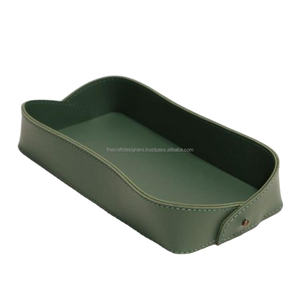 ถาดใส่ของใช้ในห้องน้ำหนังแท้ ที่ใส่กระดาษเช็ดปาก กล่องใส่กระดาษทิชชูตกแต่ง ราคาถูก ผลิตภัณฑ์ทำมือ - Product Image 1