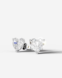 KARATS Fashion Heart Cut VVS Moissanite Claw Setting <b>Stud</b> Earrings 925 Sterling <b>Silver</b> Plated GRA Certified Classic Unisex - Product Image 1