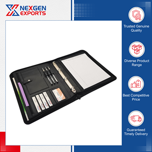 Carpeta de Presentación de Cuero PU de la Más Alta Calidad, Inigualable, con Cierre, Personalizable para Reuniones de Oficina - Precio de Mercado con Descuento - Product Image 5