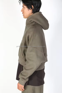 Personalizado de los hombres 100% algodón Boxy No String bordado gráfico impreso peso pesado de gran tamaño pulóver sudaderas con capucha de invierno - Product Image 3