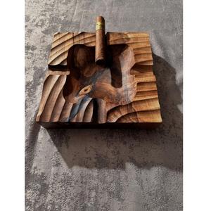 Handmade Natural Wooden Tabletop American Style Customized Shape Cigar <b>Ashtray</b> Eco-Friendly Classic Ash Holder for Smoking - Product Image 6