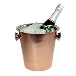 Stainless Steel <b>Round</b> Ice Bucket With Handles Rust Resistant <b>For</b> Party Beverage Cooling Minimalist Design Beverage Cooler Metal - Product Image 2