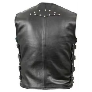 Custom Design Professional Comfortable Fabric Men's Casual Spring Outerwear Leather <b>Vest</b> Motorbike Sleeveless Waterproof - Product Image 2