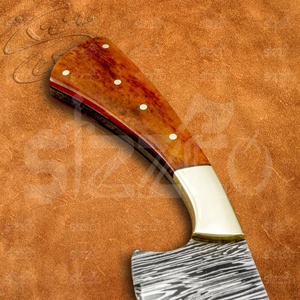 OEM Custom Handmade Damascus Steel Hunting Skinner Full Tang Fixed Blade Color Bone Handle Camping Outdoor Tactical Knife - Product Image 3