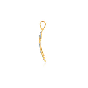 Pendentif en or jaune avec diamants ronds brillants cultivés en laboratoire, design minimaliste, bijoux à porter au quotidien - Product Image 3