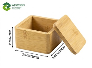 กล่องใส่เครื่องประดับไม้ไผ่ทรงสี่เหลี่ยมผืนผ้า WeWood รุ่นวินเทจ สลักลาย ขนาด 9x9 ซม. ฝาปิดแม่เหล็ก กล่องเก็บของรักษ์โลก รุ่น WW-JB-005 เวียดนาม - Product Image 1