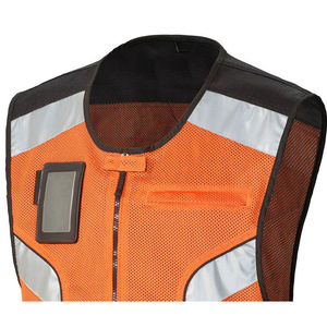 Gilet de sécurité haute visibilité pour homme, hiver, personnalisable, best-seller, 2 LED clignotantes, imperméable, polyester, maille - Product Image 3