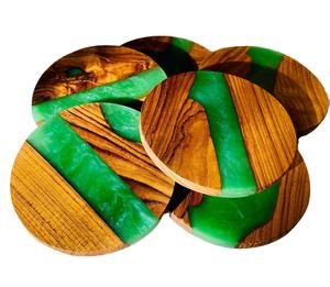 Ensemble de dessous-de-verre en résine époxy artisanale Noor Royale avec design personnalisé pour la décoration de la maison de luxe, de la table de bureau et les cadeaux du Ramadan - Product Image 4