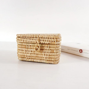 Handmade Woven Natural Rattan Car Luxury Tissue Dispenser Paper Box Holder Cover case Wholesale Customization Accepted - Product Image 6