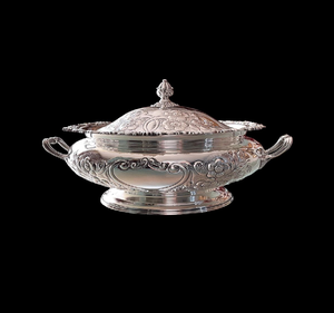 Soupière ovale finition or avec corps en verre transparent et bordure en filigrane. Disponible à prix de gros. - Product Image 2