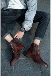 Bottes élégantes en cuir véritable avec fermeture éclair, confortables et de haute qualité, chaussures habillées décontractées pour hommes à prix de gros 2026 - Product Image 6