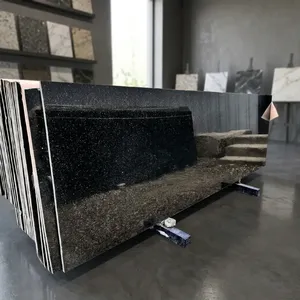 Wholesale South Galaxy Black Granite Natural <b>Stone</b> Slabs Custom Size Available for Countertops Staircases Wall Cladding - Product Image 3