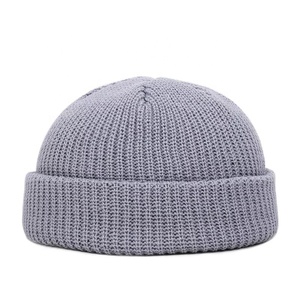 Hot Selling Fashion Winter Casual <b>Warm</b> Outdoor Vintage Jacquard Hand Knitted Solid Thick Skullcap Beanie <b>Hats</b> for Unisex - Product Image 4