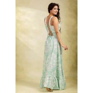 ชุดเดรสยาวผ้าฝ้ายพิมพ์ลายดอกไม้  รักษ์โลก ซักได้ เอวธรรมชาติ  สำหรับฤดูร้อน ผ้าเนื้อนุ่ม ระบายอากาศได้ดี สำหรับผู้หญิง - Product Image 2