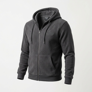 Heavy Weight Polar Fleece 320 GSM Men's <b>Hoodie</b> Custom Logo <b>String</b> Zipper Streetwear Men's <b>Hoodie</b> - Product Image 4
