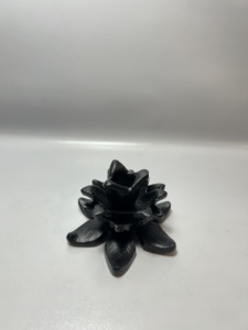 Support de bougie vintage en aluminium noir en forme de fleur de lotus, bougeoir en pétales de lotus, vente en gros, décoration de table pour spa et salon - Product Image 3