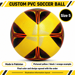 Ballon de football en PVC taille 5 personnalisé, fabriqué au Pakistan SS-0333466, emballage en carton - Product Image 5