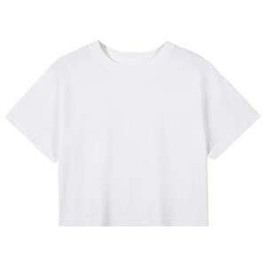 เสื้อยืดครอปท็อปผู้หญิงทรงหลวม น้ำหนักเบา เป็นมิตรกับสิ่งแวดล้อม สำหรับฤดูร้อน ผลิตจากผ้าฝ้าย 100% ระบายอากาศได้ดี ขายตรงจากโรงงานในปากีสถาน - Product Image 3
