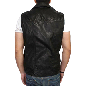 Chaleco de Motocicleta de Cuero para Hombre, Hecho a Medida, con Cuello Alto, Impermeable, Resistente al Viento, Ajuste Casual, Producto de Alta Calidad y Gran Venta - Product Image 1