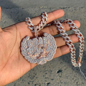 Colgante de Letra Grande con Diseño 3D Personalizado, Estilo Rapper Hip Hop, con Moissanita, Joyería de Plata 925, Chapado en Dos Tonos - Product Image 4