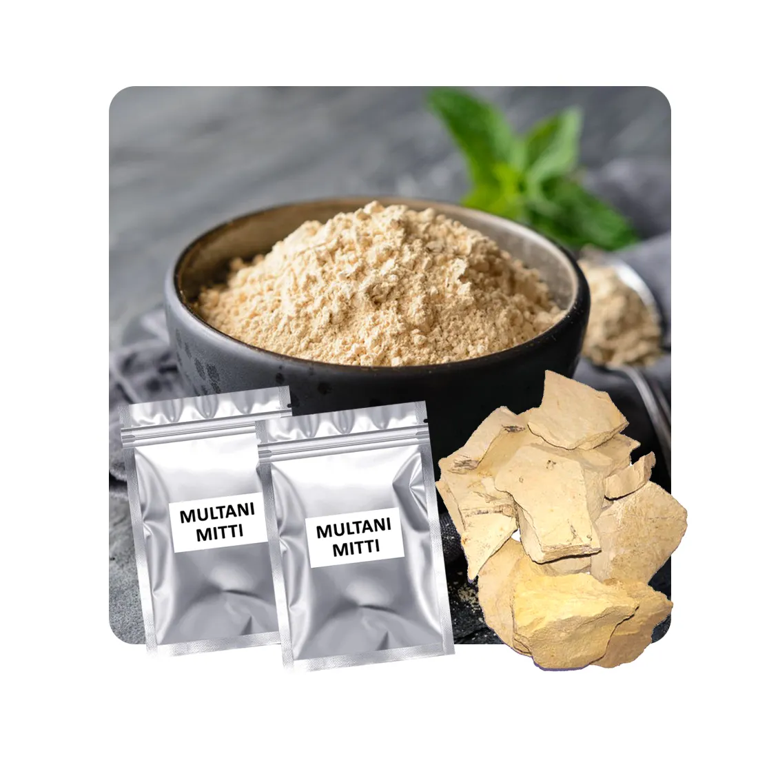 Natuurlijke Echte Drievoudige Geraffineerde Gedroogde Extract Multani Mitti Poeder Leverancier Fabrikant Indian